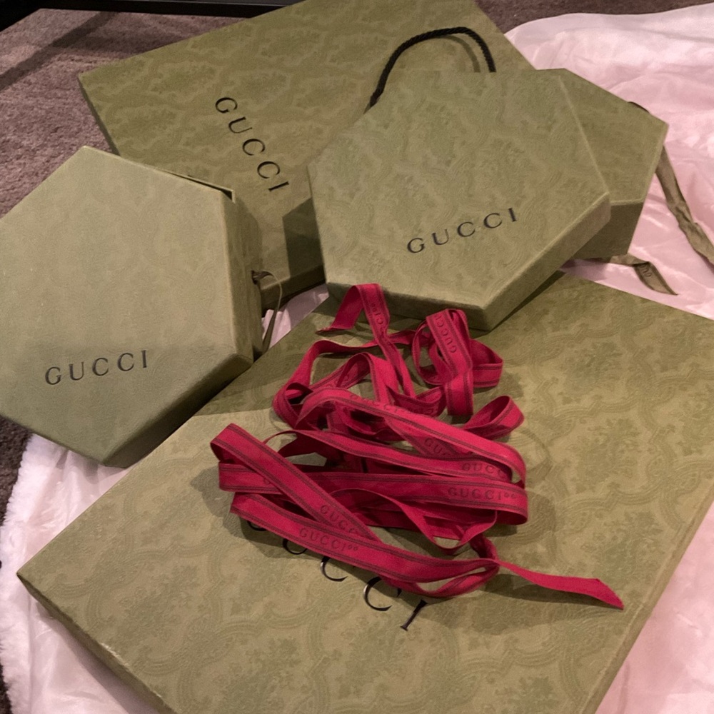 Authentic Gucci ribbon Gucci red maroon ribbon 110 inches - Picture 4 of 12